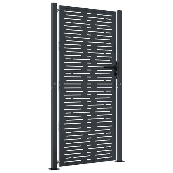 Gartentor Anthrazit 100x200 cm Stahl Quadratisches Design
