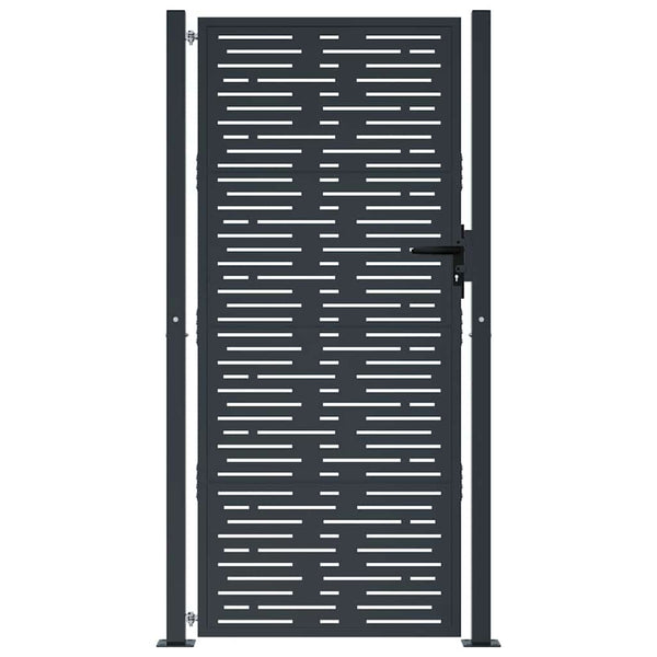 Gartentor Anthrazit 100x200 cm Stahl Quadratisches Design