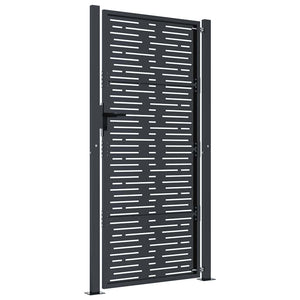 Gartentor Anthrazit 100x200 cm Stahl Quadratisches Design