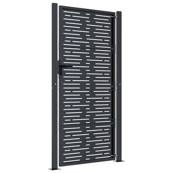 Gartentor Anthrazit 100x200 cm Stahl Quadratisches Design