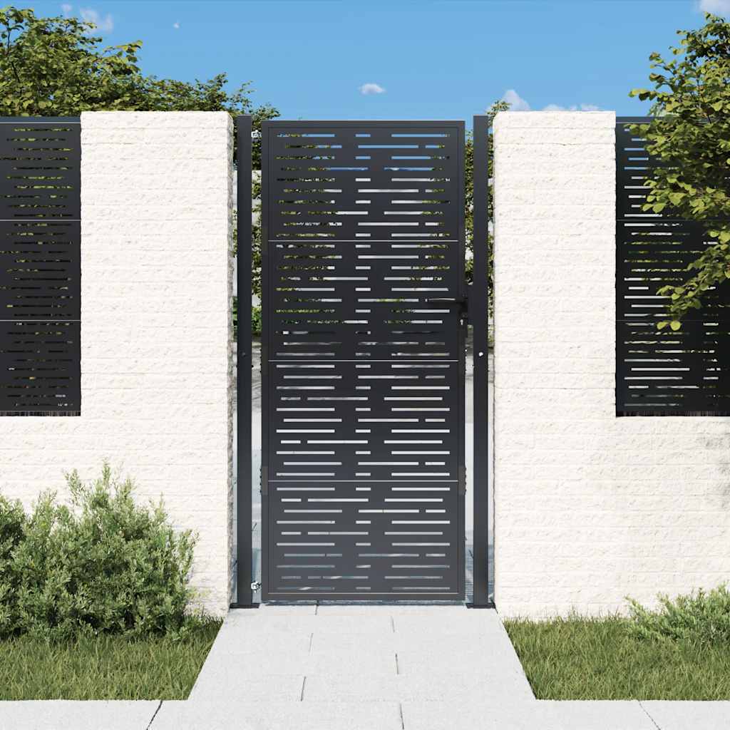 Gartentor Anthrazit 100x200 cm Stahl Quadratisches Design