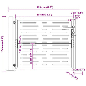 Gartentor 100x100 cm Cortenstahl Quadratisches Design