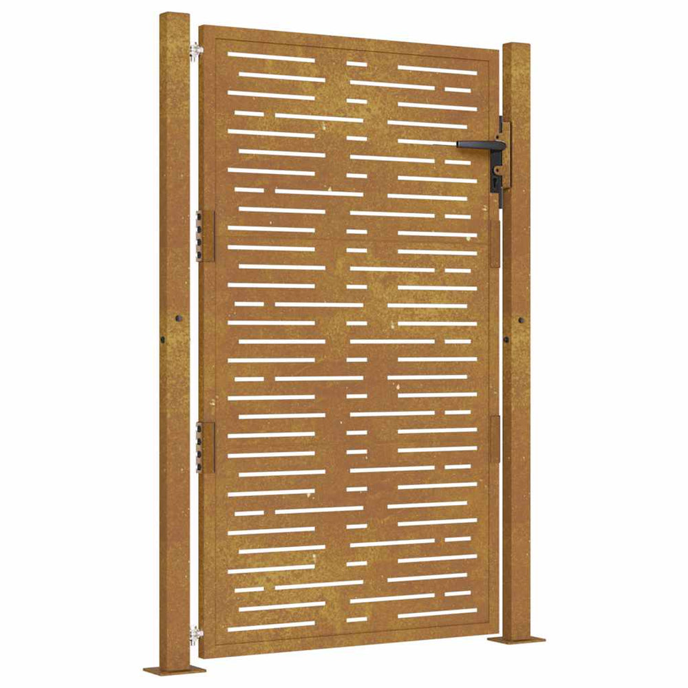 vidaXL Portail de jardin 100x125 cm en acier Corten, design carré