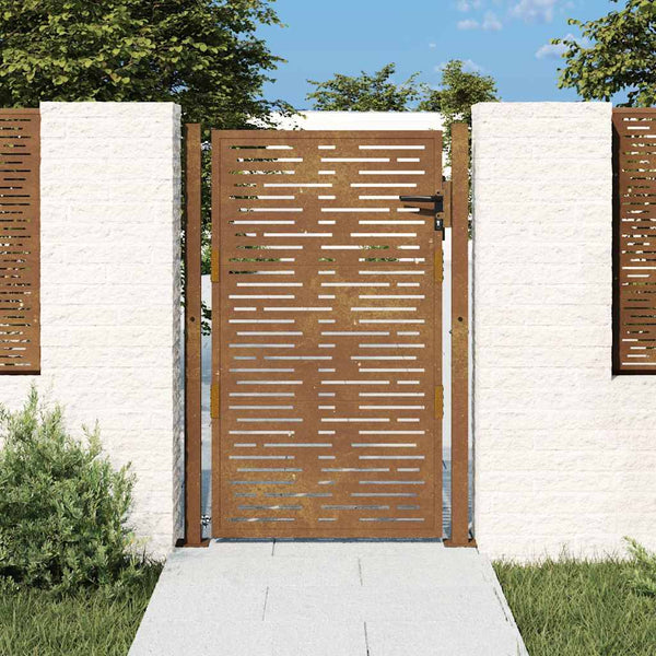 Gartentor 100x150 cm Cortenstahl Quadratisches Design