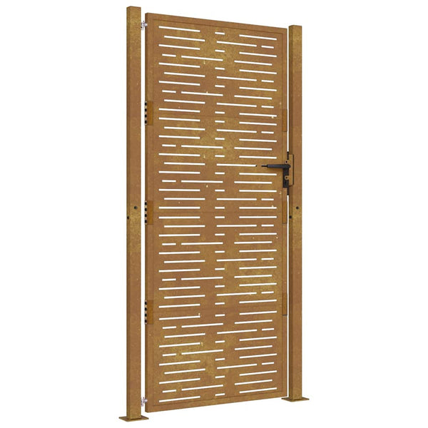 Gartentor 100x175 cm Cortenstahl Quadratisches Design