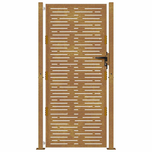 Gartentor 100x175 cm Cortenstahl Quadratisches Design