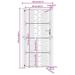 Gartentor 100x175 cm Cortenstahl Quadratisches Design