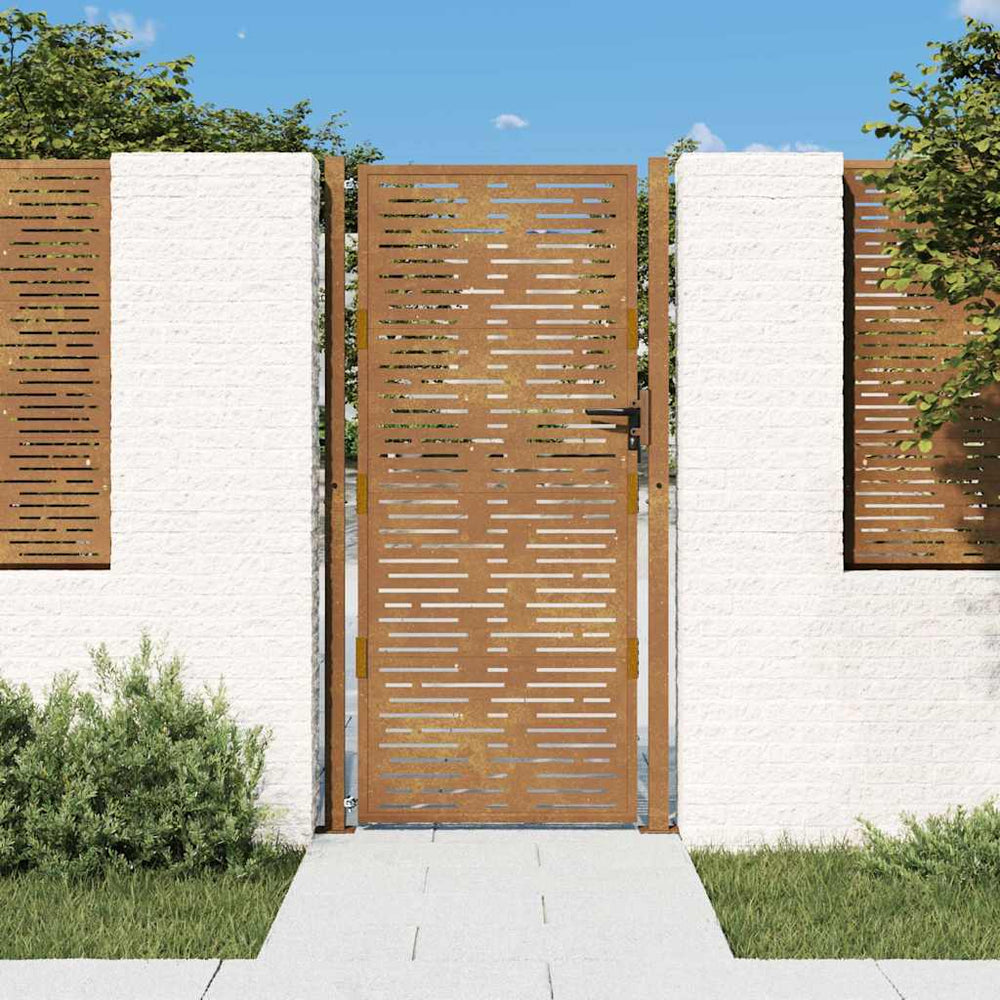 vidaXL Portillon de jardin 100x175 cm Acier Corten Design carré