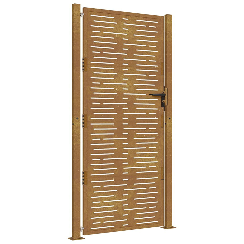 vidaXL Portail de jardin 100x200 cm Acier Corten Design carré