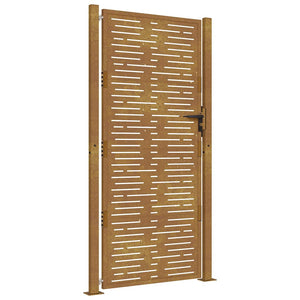 Gartentor 100x200 cm Cortenstahl Quadratisches Design
