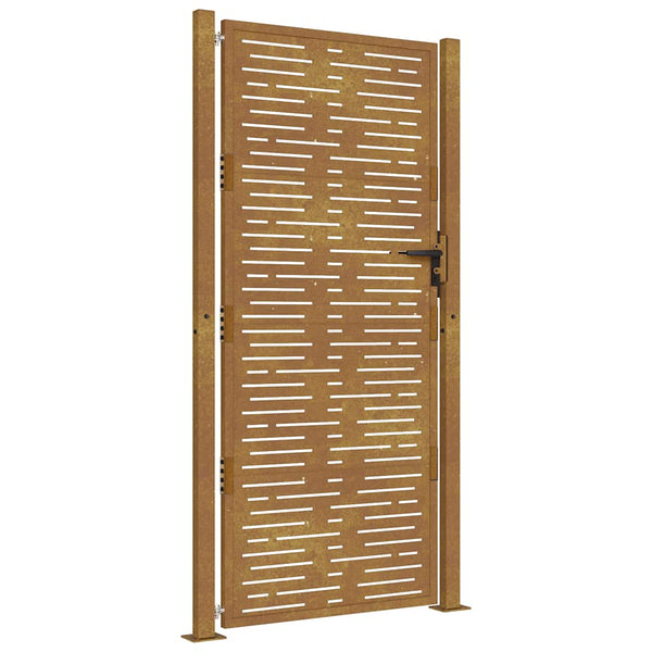 Gartentor 100x200 cm Cortenstahl Quadratisches Design
