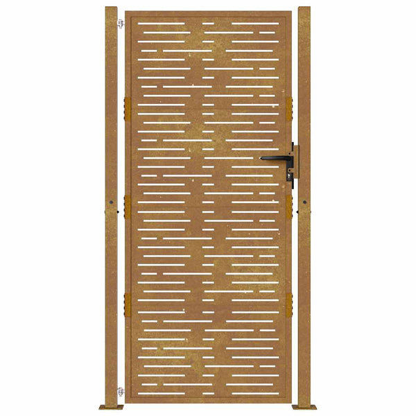 Gartentor 100x200 cm Cortenstahl Quadratisches Design