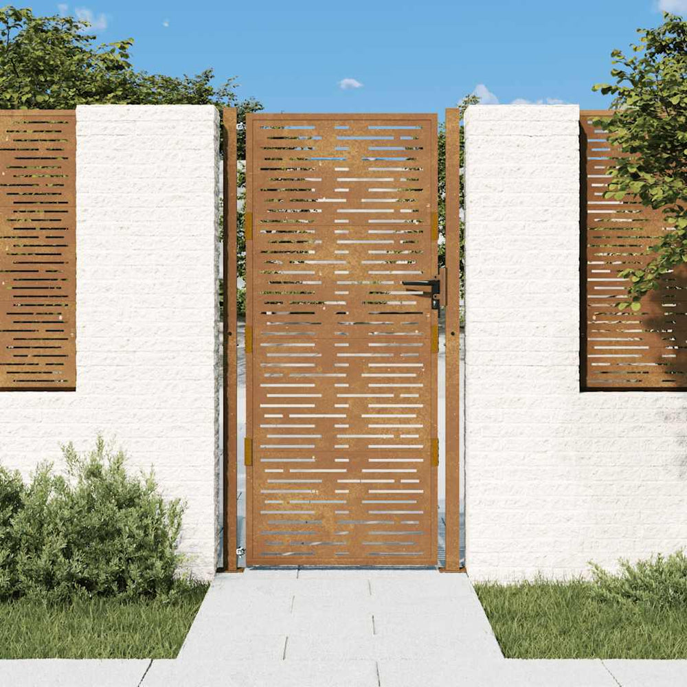 vidaXL Portail de jardin 100x200 cm Acier Corten Design carré