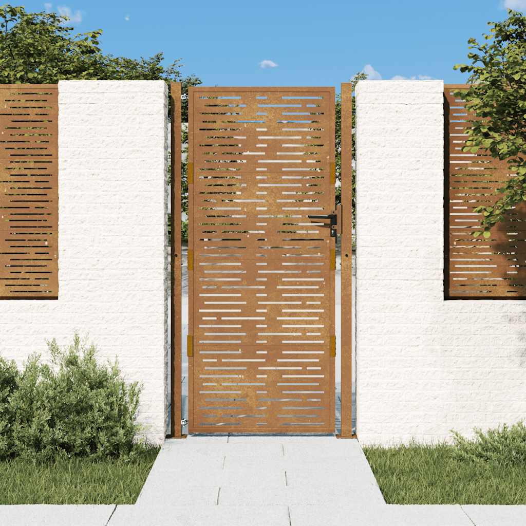 Gartentor 100x200 cm Cortenstahl Quadratisches Design