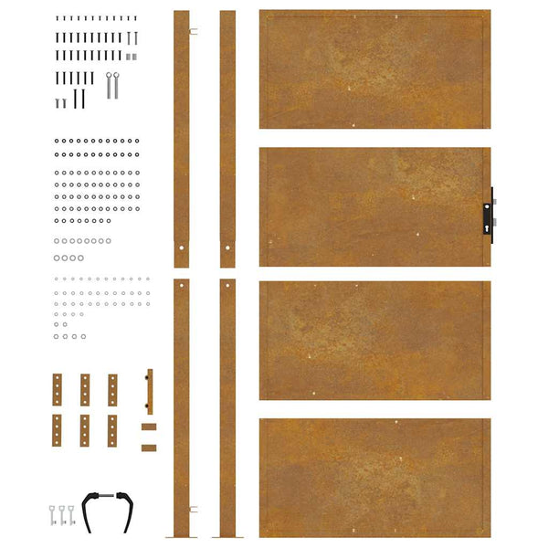 Gartentor 100x175 cm Cortenstahl