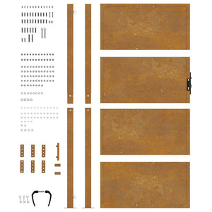 Gartentor 100x200 cm Cortenstahl