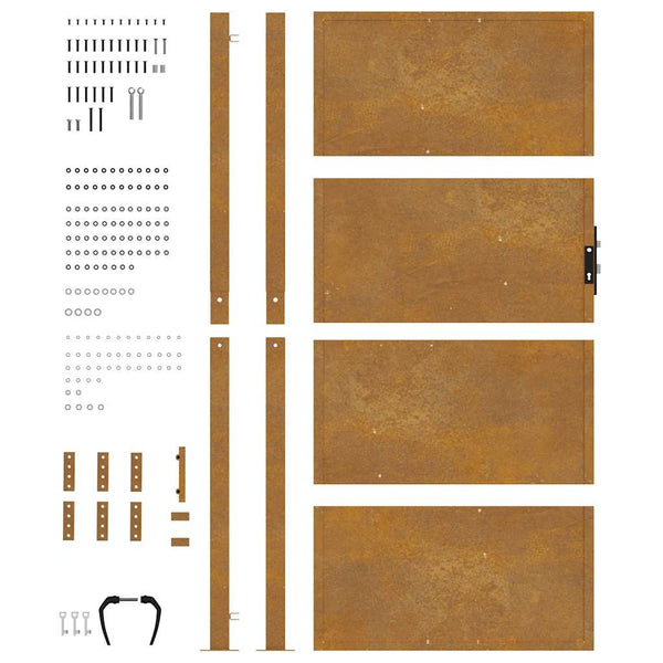 Gartentor 100x200 cm Cortenstahl