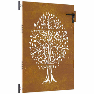Gartentor 85x125 cm Cortenstahl Baum-Design