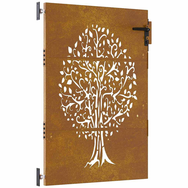 Gartentor 85x125 cm Cortenstahl Baum-Design