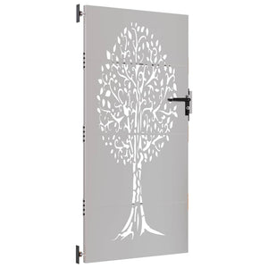 Gartentor 85x175 cm Cortenstahl Baum-Design