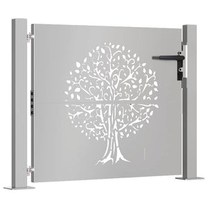 Gartentor 100x75 cm Cortenstahl Baumdesign