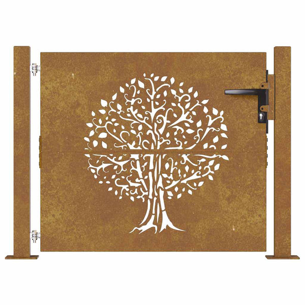 Gartentor 100x75 cm Cortenstahl Baumdesign