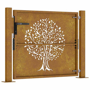 Gartentor 100x75 cm Cortenstahl Baumdesign