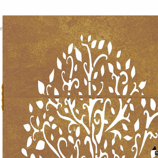 Gartentor 100x75 cm Cortenstahl Baumdesign