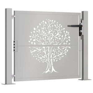 Gartentor 100x100 cm Cortenstahl Baumdesign