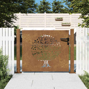 Gartentor 100x100 cm Cortenstahl Baumdesign