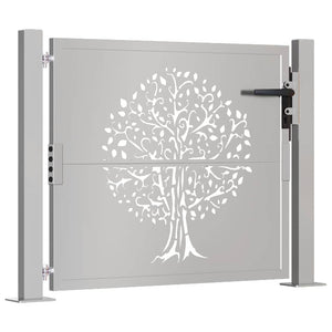 Gartentor 100x125 cm Cortenstahl Baumdesign