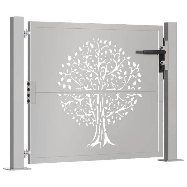 Gartentor 100x125 cm Cortenstahl Baumdesign