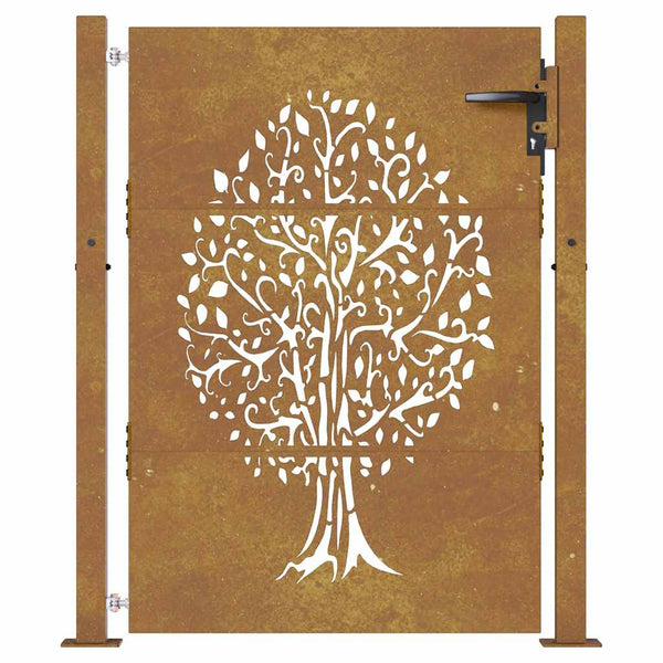 Gartentor 100x150 cm Cortenstahl Baumdesign