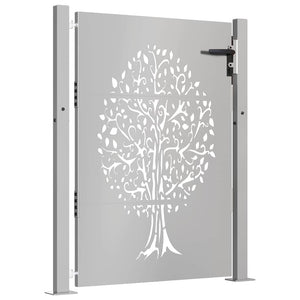 Gartentor 100x150 cm Cortenstahl Baumdesign