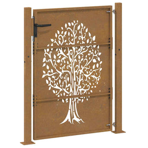 Gartentor 100x150 cm Cortenstahl Baumdesign