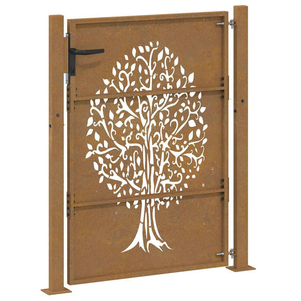 Gartentor 100x150 cm Cortenstahl Baumdesign