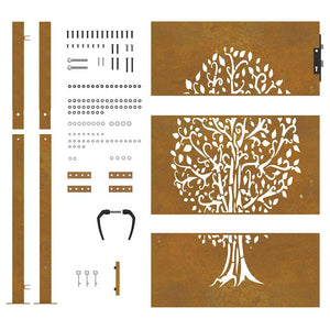Gartentor 100x150 cm Cortenstahl Baumdesign