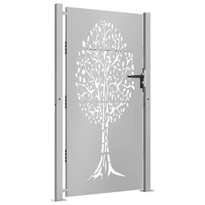 Gartentor 100x175 cm Cortenstahl Baumdesign