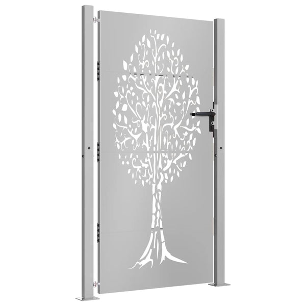 Gartentor 100x200 cm Cortenstahl Baumdesign