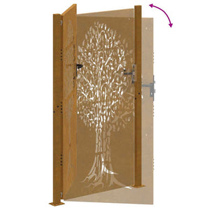 Gartentor 100x200 cm Cortenstahl Baumdesign