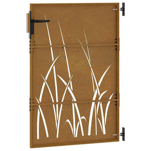 Gartentor 85x150 cm Cortenstahl Gras-Design