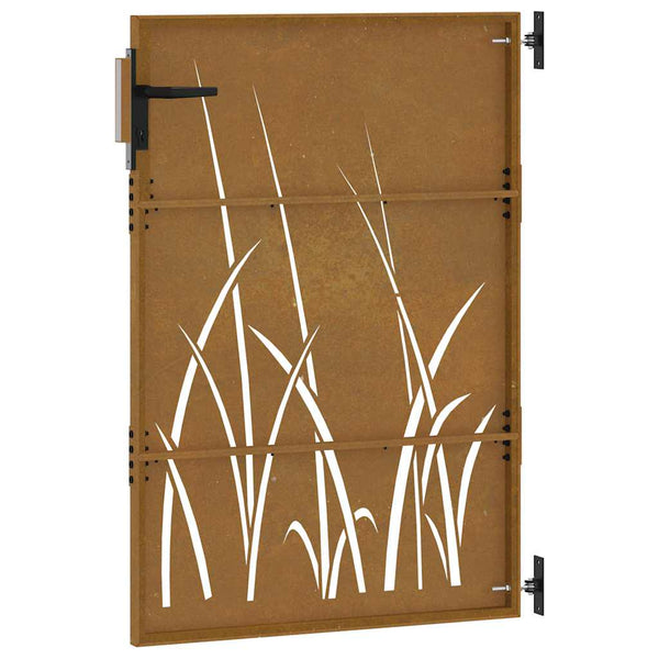 Gartentor 85x150 cm Cortenstahl Gras-Design