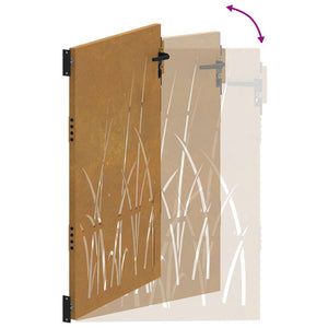 Gartentor 85x150 cm Cortenstahl Gras-Design