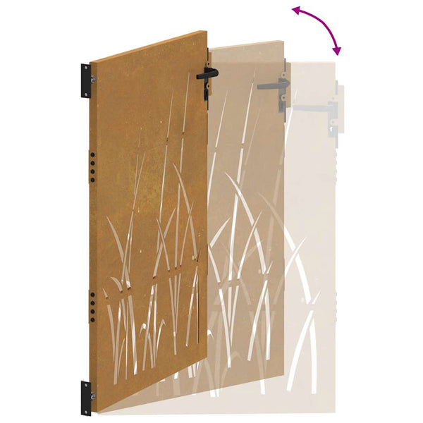 Gartentor 85x150 cm Cortenstahl Gras-Design