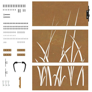 Gartentor 85x150 cm Cortenstahl Gras-Design