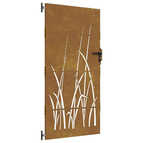 Gartentor 85x175 cm Cortenstahl Gras-Design