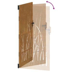 Gartentor 85x175 cm Cortenstahl Gras-Design