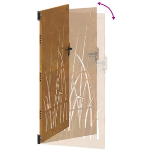 Gartentor 85x200 cm Cortenstahl Gras-Design