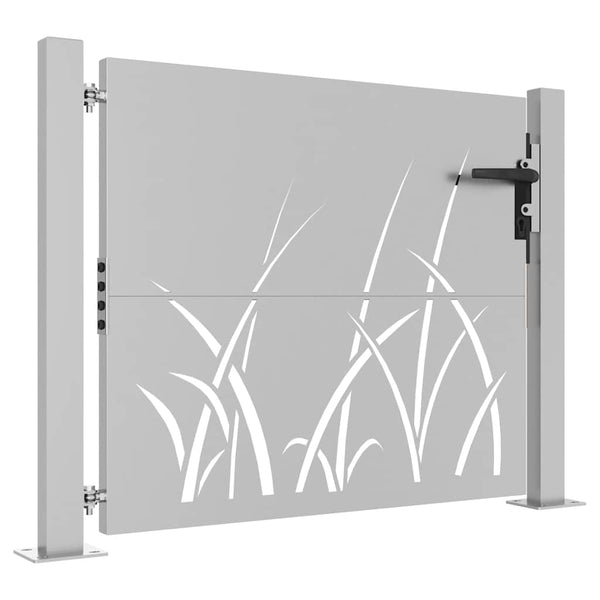 Gartentor 100x75 cm Cortenstahl Gras-Design