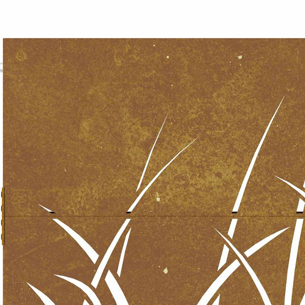 Gartentor 100x75 cm Cortenstahl Gras-Design